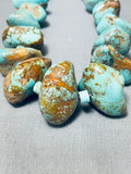 Boulders Of Royston Turquoise Vintage Navajo Sterling Silver Necklace-Nativo Arts
