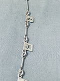 Native American Detailed Vintage Southwest Handmade Sterling Silver Petroglyph Necklace