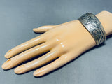 The Woman And The Wolf Vintage Native American Navajo Sterling Silver Bracelet Cuff-Nativo Arts