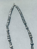 Rare Vintage Native American Hopi Coral Sterling Silver Track Necklace-Nativo Arts