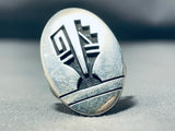 Important Vintage Native American Hopi Duane Tawahonga Sterling Silver Ring-Nativo Arts