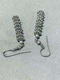 Fabulous Vintage Native American Navajo Stacks Of Sterling Silver Flowers Earrings-Nativo Arts