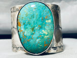 200 Grams!! Anthony Signed Vintage Native American Navajo Turquoise Sterling Silver Bracelet-Nativo Arts
