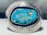 Carl Begay Vintage Native American Navajo Turquoise Sterling Silver Bracelet Cuff-Nativo Arts