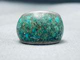 Randy Hoskie Wrap Around Green Turquoise Inlay Sterling Silver Ring-Nativo Arts