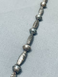 Hand Tooled Vintage Native American Navajo Early Sterling Silver Necklace Old-Nativo Arts