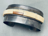 6 Inch Wrist Vintage Native American Navajo **special Stone** Inlay Sterling Silver Bracelet-Nativo Arts