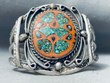 The Best Vintage Native American Navajo Walnut Turquoise Inlay Sterling Silver Bracelet-Nativo Arts
