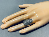 Tremendous Vintage Native American Navajo Sterling Silver Ring Signed Joe Delgarito-Nativo Arts