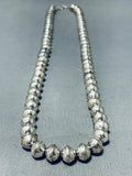 Fabulous Vintage Native American Navajo Sterling Silver Beads Necklace-Nativo Arts