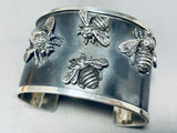 Swarm Of Bees!! Wider Sterling Silver Bracelet Cuff-Nativo Arts