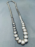Intricate Bead Vintage Native American Navajo Sterling Silver Tube And Flat Bead Necklace-Nativo Arts