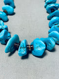Noteworthy Vintage Native American Navajo Turquoise Sterling Silver Necklace-Nativo Arts