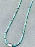 Huge Cross Vintage Native American Navajo Sterling Silver Turquoise Heishi Necklace-Nativo Arts