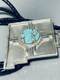 Rare Native American Navajo 8 Turquoise Sterling Silver New Mexico Bolo Tie-Nativo Arts