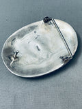 Hand Carved Bear 103 Grams Vintage Native American Navajo Sterling Silver Buckle Old-Nativo Arts