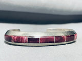 Cecil Henry Vintage Native American Navajo Purple Shell Sterling Silver Bracelet-Nativo Arts