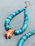 Cute Vintage Native American Navajo Turquoise Jacla Sterling Silver Earrings-Nativo Arts