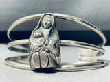 Mary And Child!! Vintage Sterling Silver Detailed Bracelet Cuff-Nativo Arts