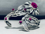 Purple Agate Sunflower!! Vintage Sterling Silver Detailed Bracelet-Nativo Arts