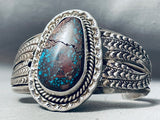Rare Red Mountain Turquoise Vintage Native American Navajo Sterling Silver Bracelet-Nativo Arts