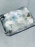 Happy Drancing Deer Vintage Native American Navajo Sterling Silver Buckle-Nativo Arts