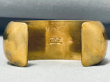 Important Vintage Native American Navajo Orville Tsinnie Brass Hand Tooled Bracelet-Nativo Arts
