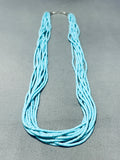 Gorgy!! Native American Navajo Turquoise Tubule Sterling Silver Necklace-Nativo Arts