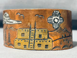 Unique Vintage Native American Navajo Copper & Sterling Silver Storyteller Bracelet-Nativo Arts