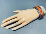 Important Vintage Santo Domingo Tony Aguilar Sterling Silver Inlay Bracelet-Nativo Arts
