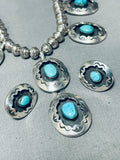 Rare Carviso Family Vintage Native American Navajo Turquoise Sterling Silver Necklace-Nativo Arts