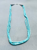 One Of The Finest Vintage Native American Navajo Turquoise Heishi Sterling Silver Necklace Old-Nativo Arts