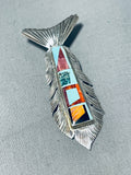 Fantastic Vintage Signed Sleeping Beauty Turquoise Sterling Silver Pendant-Nativo Arts