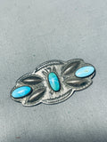 Early 1900's Vintage Native American Navajo Turquoise Sterling Silver Pin-Nativo Arts