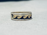 Exceptional Vintage Native American Navajo Sterling Silver & 14k Gold Ring Signed-Nativo Arts