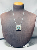 Important Happy Face Vintage Native American Navajo Turquosie Sterling Silver Necklace-Nativo Arts