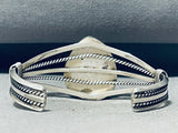 Rhodochrosite Fab Vintage Native American Navajo Sterling Silver Bracelet Cuff-Nativo Arts