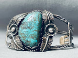 Rare Vintage Native American Navajo Red Moutnain Turquoise Mine Sterling Silver Bracelet Cuff-Nativo Arts