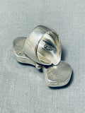Massive Native American Navajo Signed 2 Carico Lake Turquoise Sterling Silver Ring-Nativo Arts