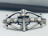 One Of The Best Native American Navajo Sterling Silver Cross Bracelet-Nativo Arts
