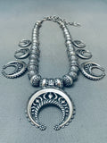 Womens Fab Vintage Sterling Silver Squash Blossom Necklace-Nativo Arts