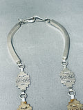 The Best Vintage Native American Navajo Bear Sterling Silver Concho Necklace-Nativo Arts