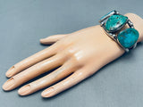 Authentic Vintage Native American Navajo Turquoise Sterling Silver Bracelet-Nativo Arts