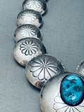 Stunning Vintage Native American Navajo Hand Tooled Sterling Silver Necklace-Nativo Arts