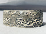 Crazy Hand Detail Vintage Native American Navajo Sterling Silver Bracelet-Nativo Arts