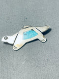 Marvelous Vintage Native American Hopi Turquoise Sterling Silver Turtle Pin-Nativo Arts