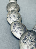 Detailed Vintage Native American Navajo Sterling Silver Pillow Necklace-Nativo Arts