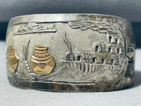 Eye Catching Vintage Native American Navajo 12k Gold Filled Sterling Silver Storyteller Bracelet-Nativo Arts