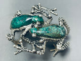 Manuel Porcayo Frog Sterling Silver Turquoise Bracelet-Nativo Arts