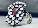 Most Unique Vintage Native American Navajo Pearl Spiny Oyster Sterling Silver Bracelet-Nativo Arts